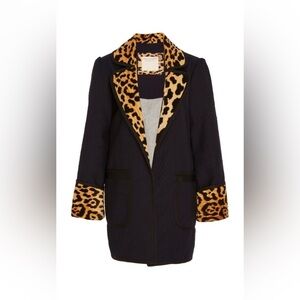 NWT Alix of Bohemia for Moda Operandi Richards Coat in Navy/Leopard sz XL $1,480